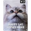 EBI D&D kovová tabuľa: ,,Happy cat living here\