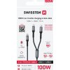 Swissten 72501201 nabíjací 2 v 1 100W USB-C/2x USB-C 1,5m černý