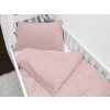 Biante Detské posteľné obliečky do postieľky Minky 3D bodky MKP-032 Púdrovo ružové Do postieľky 90x130 a 40x60 cm