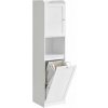 VASAGLE Vysoká kúpeľňová skrinka s výklopným košom na bielizeň biela VASAGLE Vysoká kúpeľňová skrinka s výklopným košom na bielizeň biela