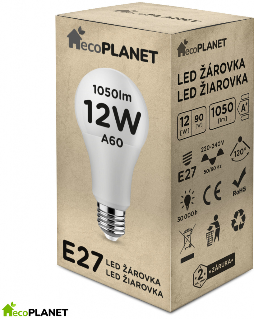 Berge LED žiarovka ecoPLANET E27 12W 1050Lm neutrálna biela