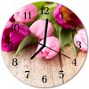 Nástenné sklenené hodiny Tulipány fi 30 cm Nástenné sklenené hodiny Tulipány fi 30 cm