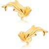 Šperky eshop - Náušnice v žltom 9K zlate - lesklé skákajúce delfíny GG34.03 Šperky eshop - Náušnice v žltom 9K zlate - lesklé skákajúce delfíny GG34.03