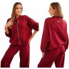 Hnedý dámsky set oversize mikina na zips + široké nohavice Hnedý dámsky set oversize mikina na zips + široké nohavice