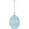 DREVENÉ VAJCE Veľká noc S PRÍVESKOM MODRÉ 9CM MFP
