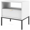 Nočný stolík, 54cm, biely, čierny, NOVA S54 Nočný stolík, 54cm, biely, čierny, NOVA S54