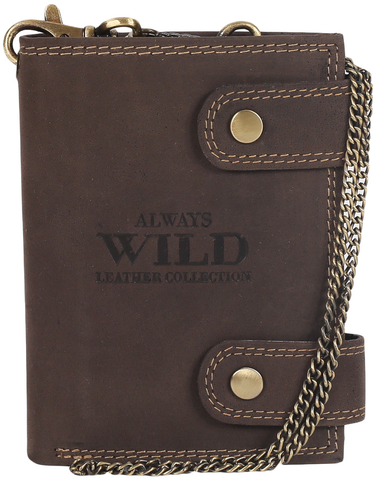 Wild Always pánska kožená peňaženka zabezpečená technológiou RFID Mindszent univerzálna hnědá