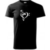 Husľový kľúč srdce - Tričko extra veľké (5-8XL) - 5XL ( Čierna ) Husľový kľúč srdce - Tričko extra veľké (5-8XL) - 5XL ( Čierna )