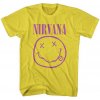 Nirvana tričko Purple Smiley Žltá S Nirvana tričko Purple Smiley Žltá S