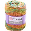 Pletacia vlna YarnArt COLOR Wave 117 zelená oranžová žltá Pletacia vlna YarnArt COLOR Wave 117 zelená oranžová žltá