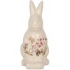 Clayre & Eef Keramická dekorácia králik s lúčnymi kvetmi Flowers of Love M 13*10*21 cm
