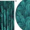 Soovi Home Zatemňovací záves Tropical Lines – listový vzor v petrolejovej zelenej a čiernej Veľkosť: 140x230 na riasiaci pás Soovi Home Zatemňovací záves Tropical Lines – listový vzor v petrolejovej zelenej a čiernej Veľkosť: 140x230 na riasiaci pás