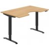 Pracovný stôl Motion Ergo, PO, 2S, 140x70,5-120,5x90 cm, dub/čierna Pracovný stôl Motion Ergo, PO, 2S, 140x70,5-120,5x90 cm, dub/čierna