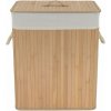 Bambusový koš na prádlo se víkem a odnímatelným pratelným vakem Nové Bambusový koš na prádlo se víkem a odnímatelným pratelným vakem Nové