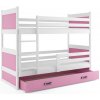 BMS GROUP Patrová postel RICO 80x160 cm, bílá/růžová (Volba matrace: Pěnová matrace) BMS GROUP Patrová postel RICO 80x160 cm, bílá/růžová (Volba matrace: Pěnová matrace)