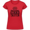 Akciové Dámske Tričko SoftStyle Gildan Nápis Profesionálny ochutnávač Piva Červená Dámske