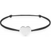 Blink-Blink Šnúrkový náramok s príveskom SRDCE z bieleho zlata 6312BCiG