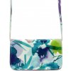 Vera Pelle Kožená modrozelená dámska pozdĺžna crossbody kabelka v motíve kvetov Vera Pelle Kožená modrozelená dámska pozdĺžna crossbody kabelka v motíve kvetov