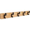 Walteco Vešiaková lišta 550x70mm, 5 háčikov, bambus a matná čierna, FSC , 8596 Walteco Vešiaková lišta 550x70mm, 5 háčikov, bambus a matná čierna, FSC , 8596