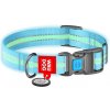 WAU DOG Nylonový svietiaci obojok s QR kódom modrý Veľkosť: S WAU DOG Nylonový svietiaci obojok s QR kódom modrý Veľkosť: S