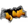 Samolepiaca diera nálepka Žlté tulipány 95x73 cm Samolepiaca diera nálepka Žlté tulipány 95x73 cm