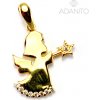ADANITO BRP0904G - Zlatý prívesok anjel so zirkónmi ADANITO BRP0904G - Zlatý prívesok anjel so zirkónmi