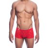 MOB Rose Lace Boy Shorts (Red), pánske čipkované šortky S/M MOB Rose Lace Boy Shorts (Red), pánske čipkované šortky S/M