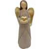 GOBA Vianočná dekorácia – keramický anjel hnedý, so zlatým srdcom, 25 cm GOBA Vianočná dekorácia – keramický anjel hnedý, so zlatým srdcom, 25 cm