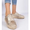 Gemre Zlaté dámske espadrilky zdobené brokátom Taredo krémová