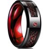 Izmael Prsteň Garniture Čierna Červená KP31885