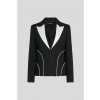 SAKO KARL LAGERFELD BW TAILORED PIPING BLAZER WHITE/BLACK SAKO KARL LAGERFELD BW TAILORED PIPING BLAZER WHITE/BLACK