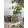 Clayre & Eef Granitový antik cementový obal na kvetináč s uchami - 13*11*9 cm - Clayre & Eef Clayre & Eef Granitový antik cementový obal na kvetináč s uchami - 13*11*9 cm - Clayre & Eef