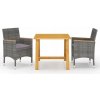 Zostava záhradného nábytku z dreva VidaXL sivá 3 ks Zostava záhradného nábytku z dreva VidaXL sivá 3 ks