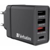 Verbatim USB nabíječka do sítě 30W,4 portová,černá (49700) Verbatim USB nabíječka do sítě 30W,4 portová,černá (49700)