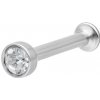 Titánový Wildcat micro labret strieborný s kamienkom, 1,2x6x3mm Titánový Wildcat micro labret strieborný s kamienkom, 1,2x6x3mm