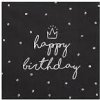 PartyDeco servítky 3V Happy Birthday čierne 33x33cm 20ks PartyDeco servítky 3V Happy Birthday čierne 33x33cm 20ks