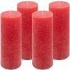 Červená parafínová sviečka rustikálna 20 cm, 90 h, sada 4 ks Červená parafínová sviečka rustikálna 20 cm, 90 h, sada 4 ks