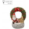 Vianočná figúrka – veniec so Santom s nápisom Merry Christmas, LED 22 × 21 × 40 cm Vianočná figúrka – veniec so Santom s nápisom Merry Christmas, LED 22 × 21 × 40 cm