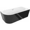 MEXEN/S - Mia voľne stojaca rohová vaňa pravá 160 x 75, biela/čierna, sifón a prepad meď kartáčovaná 52691607575P-65 MEXEN/S - Mia voľne stojaca rohová vaňa pravá 160 x 75, biela/čierna, sifón a prepad meď kartáčovaná 52691607575P-65