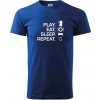 Eat sleep play - šach - Klasické pánske tričko vyššej gramáže - XL ( Kráľovská modrá ) Eat sleep play - šach - Klasické pánske tričko vyššej gramáže - XL ( Kráľovská modrá )