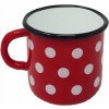 Smaltovaný hrnček retro plechový 0,25 L červený s bodkami Smaltovaný hrnček retro plechový 0,25 L červený s bodkami