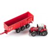 Siku Farmer 1844 Traktor Massey Ferguson s vlečkou 1:87