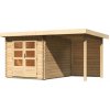 Drevený záhradný domček BASTRUP 4 s prístavkom Lanitplast Drevený záhradný domček BASTRUP 4 s prístavkom Lanitplast