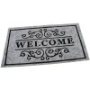 FLOMA Welcome Deco Šedá textilná čistiace vnútorné vstupná rohož 33 cm x 58 cm x 0,3 cm