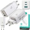 Joyroom Nabíječka Joyroom JR-TG10 65W GaN síťová nabíječka 2x USB-C + USB-A se 100W USB-C - USB-C kabelem 1,2 m - bílá Joyroom Nabíječka Joyroom JR-TG10 65W GaN síťová nabíječka 2x USB-C + USB-A se 100W USB-C - USB-C kabelem 1,2 m - bílá