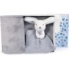 Doudou et Compagnie Paris Doudou Dárková sada šťastný králíček pléd a modro-šedý usínáček Doudou et Compagnie Paris Doudou Dárková sada šťastný králíček pléd a modro-šedý usínáček