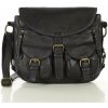 MARCO MAZZINI Kožená taška cez rameno s vreckami, ručne vyrobená taška | čierna v149a MARCO MAZZINI Kožená taška cez rameno s vreckami, ručne vyrobená taška | čierna v149a