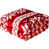Łóżkoholicy Vianočná červená deka so severským vzorom vločiek – mäkká hrejivá prikrývka na zimu Veľkosť: 160x200 Łóżkoholicy Vianočná červená deka so severským vzorom vločiek – mäkká hrejivá prikrývka na zimu Veľkosť: 160x200