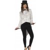 Strieborný FRAK s Flitrami Dámske Sako Karneval Kabaret Disco, M Strieborný FRAK s Flitrami Dámske Sako Karneval Kabaret Disco, M