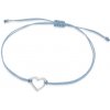 SOFIA svetlomodrá šnúrka so strieborným srdiečkom WEW0546-M-LB